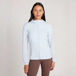 NWOT Mondetta Light Blue Performance Hooded Jacket Full Zip Running Activewear